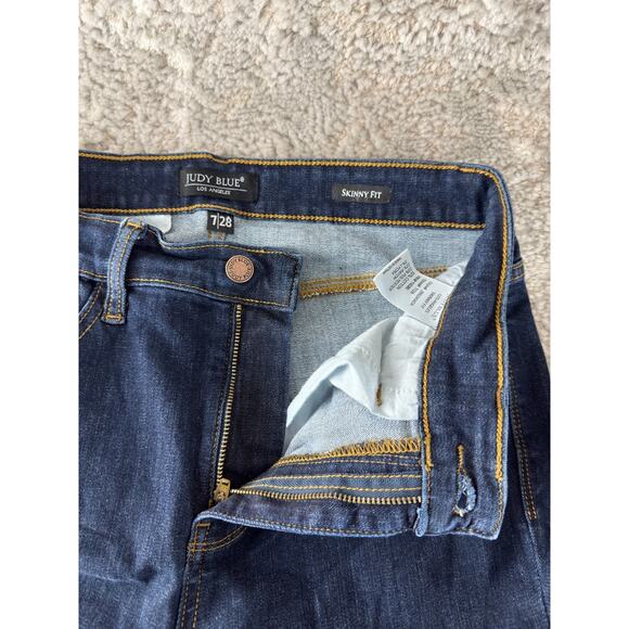 Judy Blue Size 7/28 Skinny Fit Stretch Casual Denim Jeans Pants Blue Button Zip - Picture 8 of 12